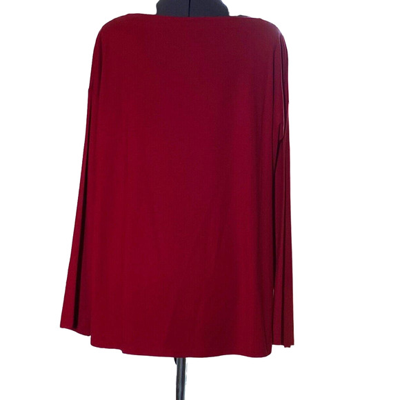 Minimalist J. Jill Red Womens L Soft Supima Coastal Boat Neck Popover Top - Picture 3 of 6